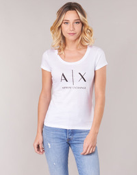 Kleidung Damen T-Shirts Armani Exchange HELIAK Weiss