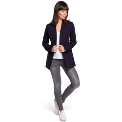 Kleidung Damen Jacken / Blazers Be B102 Offener Blazer aus einer Baumwollmischung - navyblau 
