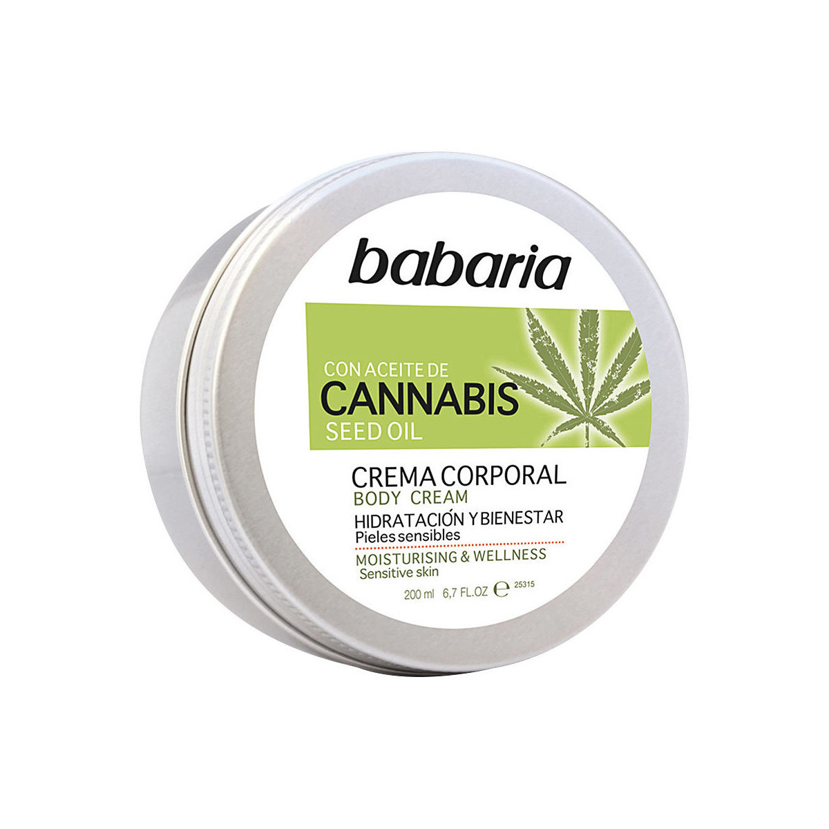 Beauty pflegende Körperlotion Babaria Cannabis Crema Corporal Hidratante Y Bienestar 