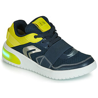 Schuhe Jungen Sneaker Low Geox J XLED BOY Blau / Gelb /  led