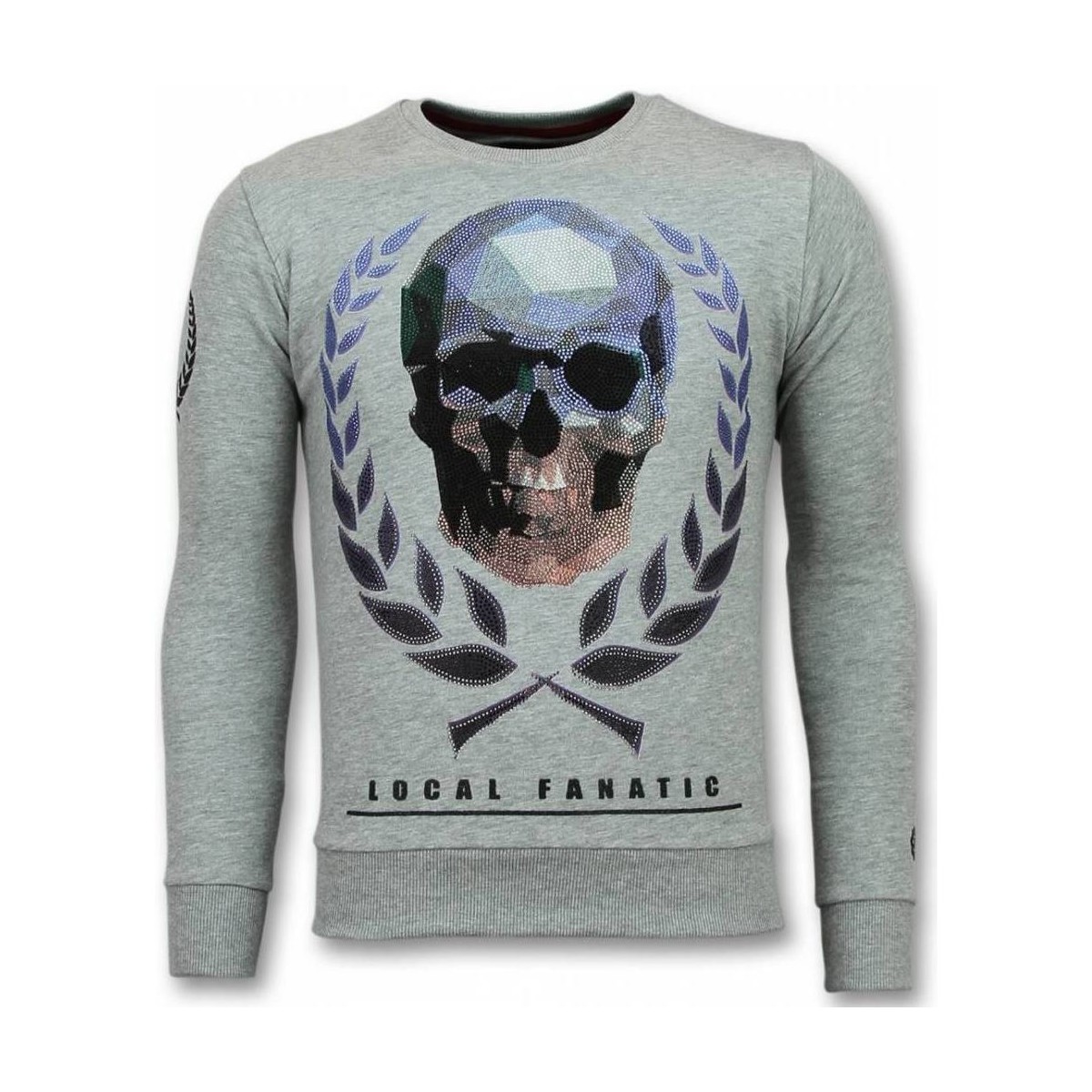 Kleidung Herren Sweatshirts Local Fanatic Totenkopf Skull Strasssteine Grau