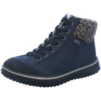 Schuhe Damen Boots Rieker Stiefeletten Schnürstiefelette Warmfutter Z4243-14 blau