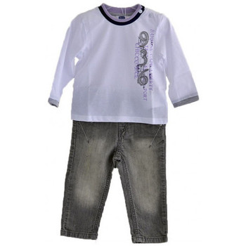 Kleidung Kinder T-Shirts & Poloshirts Chicco Komplette Jeans- T-ShirtmitlangenÄrmeln Weiss