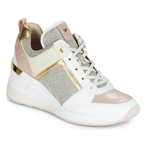 Schuhe Damen Sneaker High MICHAEL Michael Kors GEORGIE Weiss / Rosa / Gold