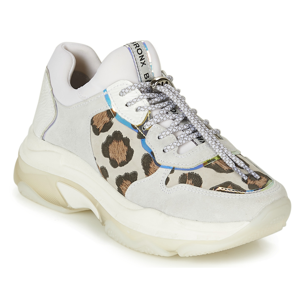 Schuhe Damen Sneaker Low Bronx BAISLEY Weiss / Leopard