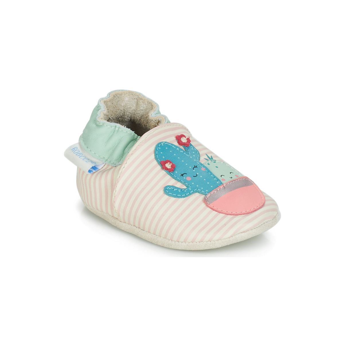 Schuhe Mädchen Babyschuhe Robeez CACTUS Naturfarben / Rosa