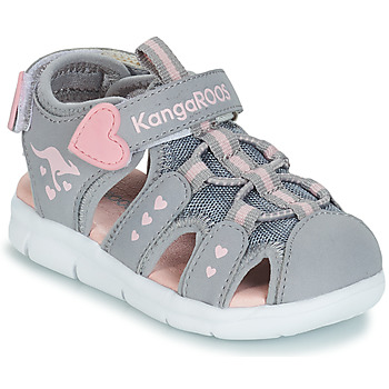 Schuhe Mädchen Sportliche Sandalen Kangaroos K-MINI Grau / Rosa