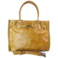 Taschen Damen Handtasche Vera Pelle SB577C Gelb, Honigfarbig
