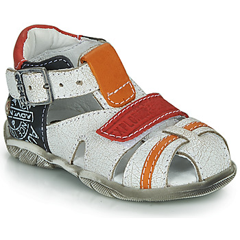 Schuhe Jungen Sandalen / Sandaletten GBB MELVIL Weiss / Rot / Orange