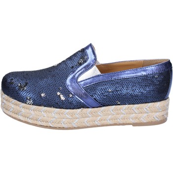 Schuhe Damen Leinen-Pantoletten mit gefloch Olga Rubini BS110 Blau