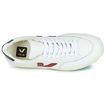 Veja V-12 LEATHER Weiss / Blau / Rot