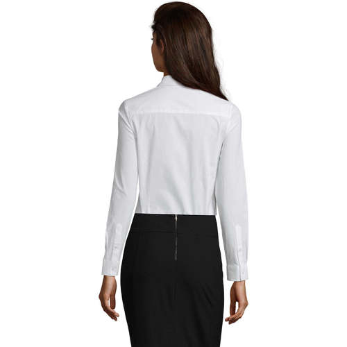 Sols BLAKE MODERN WOMENN-CAMISA STRETCH mujer  MANGA LARGA Weiss