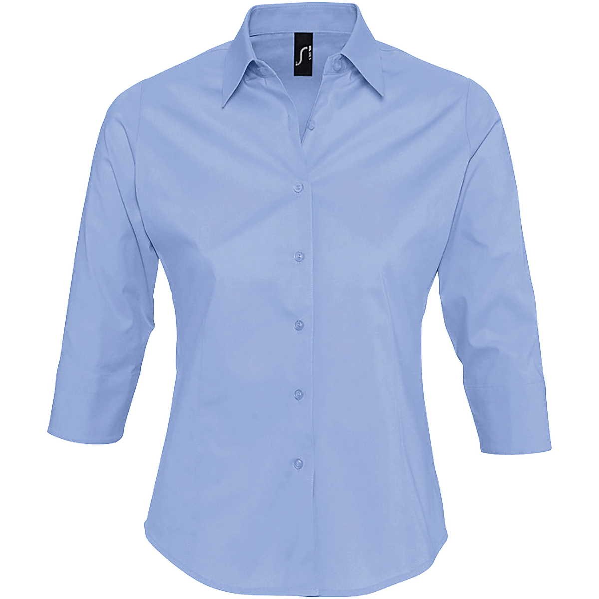 Kleidung Damen Hemden Sols EFFECT ELEGANT-CAMISA STRETCH MUJER MANGAS 3/4 de algodon Blau