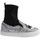 Schuhe Damen Sneaker High Chiara Ferragni CF 2094 SILVER-BLACK Silbern