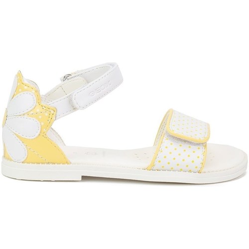 Schuhe Kinder Sandalen / Sandaletten Geox JR Karly Girl Gelb, Weiß