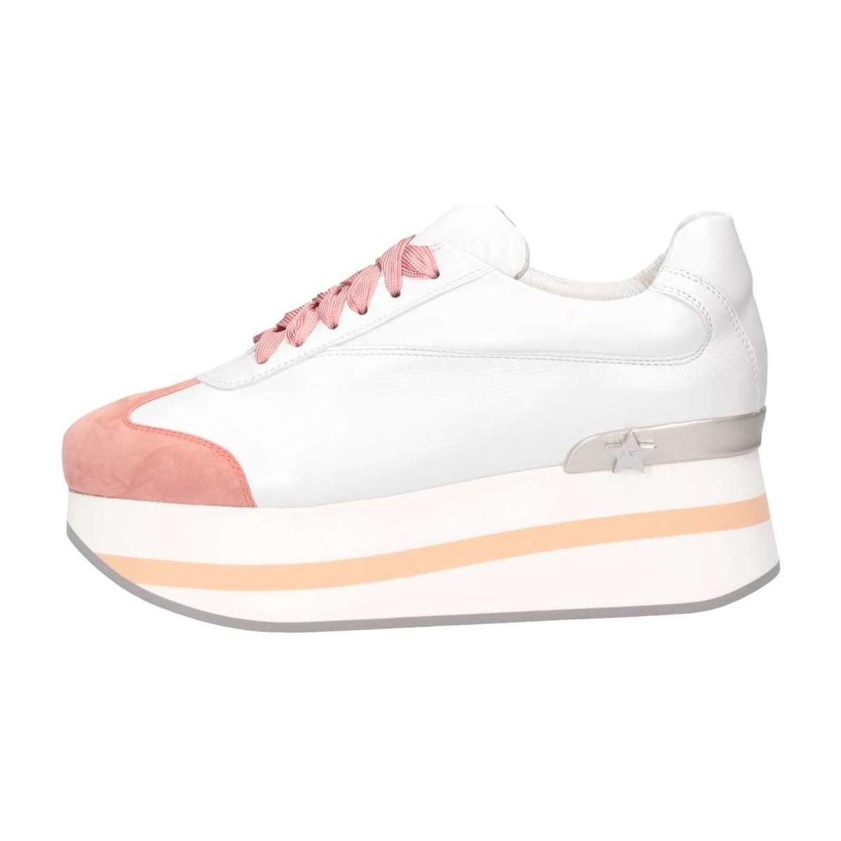 Schuhe Damen Sneaker Low Mg Magica D19181 BIANCO/ROSA Multicolor