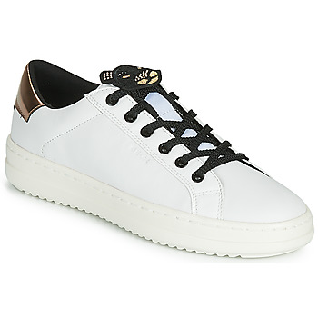Schuhe Damen Sneaker Low Geox D PONTOISE Weiss / Kupfer