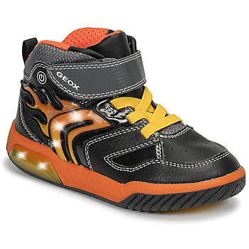 Schuhe Jungen Sneaker High Geox J INEK BOY Schwarz / Orange