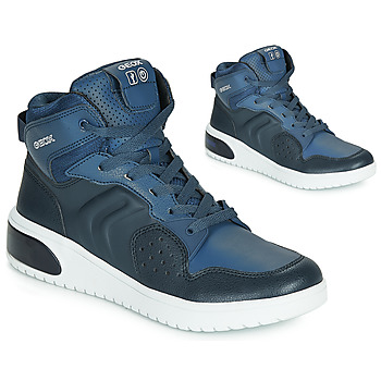 Schuhe Jungen Sneaker High Geox J XLED BOY Blau /  led