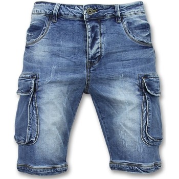 Kleidung Herren 3/4 Hosen & 7/8 Hosen Enos Jeanshose Kurz Kurze Jeans Shorts J Blau