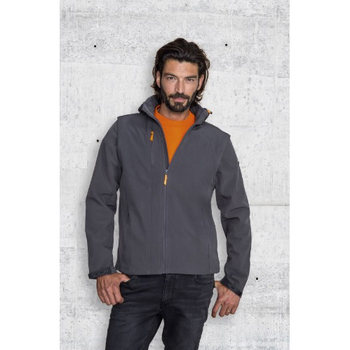 Sols TRANSFORMER-CHAQUETA SOFTSHELL-CAPUCHA-MANGAS EXTRAIBLES Grau