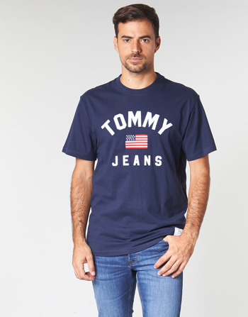 Kleidung Herren T-Shirts Tommy Jeans TJM USA FLAG TEE Marine