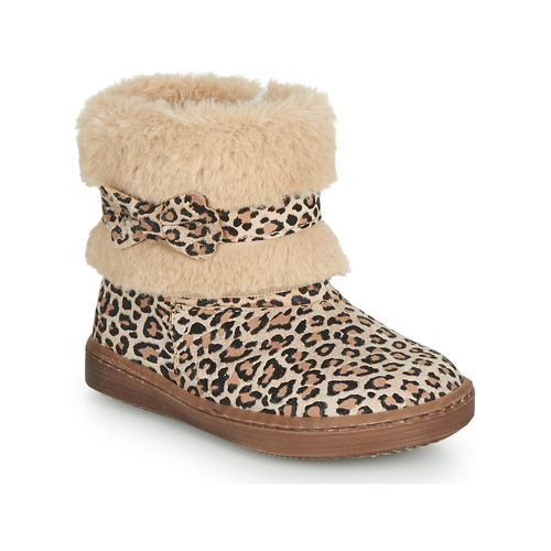 Schuhe Mädchen Boots Citrouille et Compagnie LILIFA Camel / Leopard