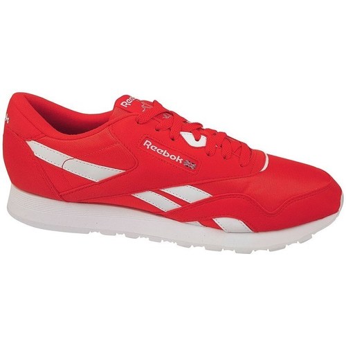 Schuhe Herren Sneaker Low Reebok Sport CL Nylon Color Rot, Weiß
