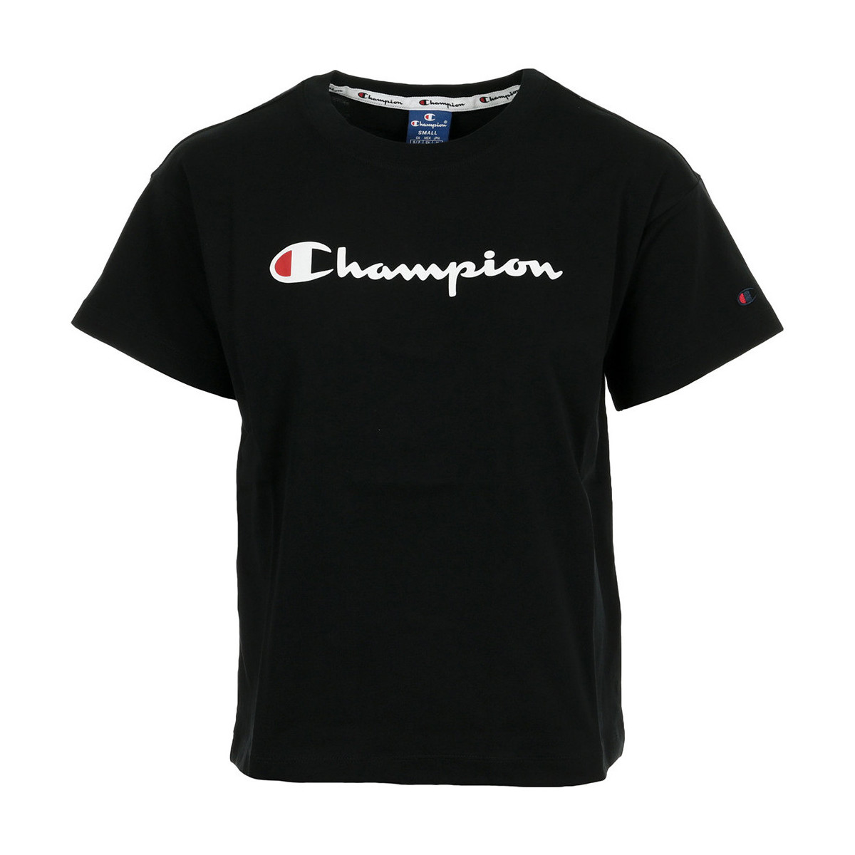 ! Wn\'s € Schwarz Kostenloser T-Shirts - Damen Champion Versand Spartoo.de - Kleidung | Crewneck T-shirt 24,99
