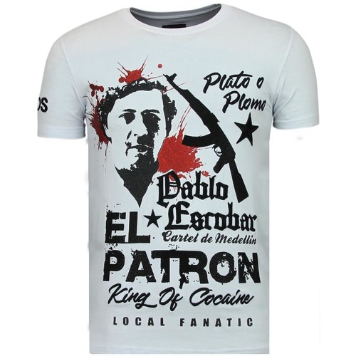 Kleidung Herren T-Shirts Local Fanatic El Patron Pablo Strass Weiss