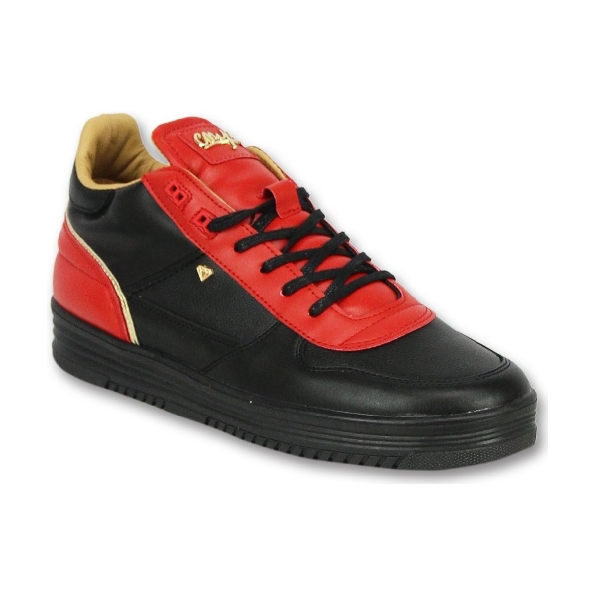 Schuhe Herren Sneaker Cash Money Sneaker High Luxury Black Red Schwarz