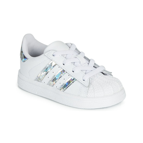 Schuhe Mädchen Sneaker Low adidas Originals SUPERSTAR EL I Weiss / Silbern