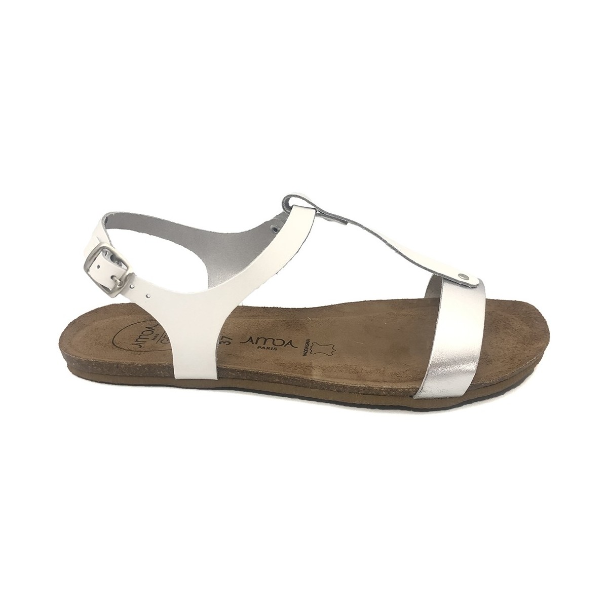 Schuhe Damen Sandalen / Sandaletten Amoa sandales SANARY Blanc/Argent Weiss