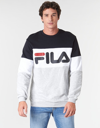 Kleidung Herren Sweatshirts Fila STRAIGHT BLOCKED CREW Grau / Schwarz