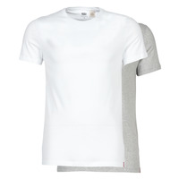 Kleidung Herren T-Shirts Levi's SLIM 2PK CREWNECK 1 Weiss / Grau