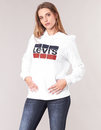 Kleidung Damen Sweatshirts Levi's GRAPHIC SPORT HOODIE Weiss