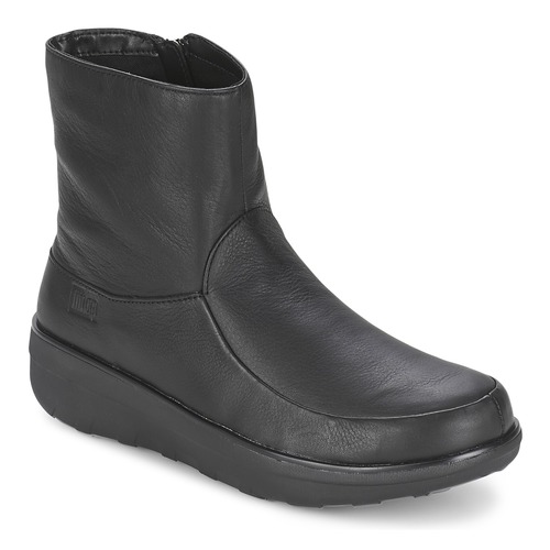 Schuhe Damen Low Boots FitFlop LOAFF SHORTY ZIP BOOT Schwarz