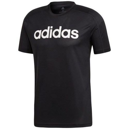 Kleidung Herren T-Shirts adidas Originals D2M Climacool Logo Schwarz