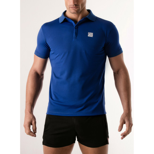 Code 22 Lochblende Polohemd Code22 Blau