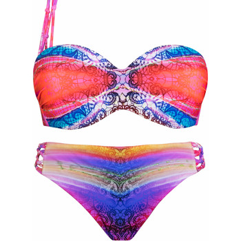 Kleidung Damen Bikini Ober- und Unterteile Luna 2-teiliges vorgeformtes Set 1 Gurt Rainbow Multicolor