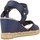Schuhe Damen Leinen-Pantoletten mit gefloch Equitare JONES18 Blau