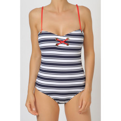 Kleidung Damen Badeanzug Admas 1-teiliger Badeanzug Navy streifen Blau