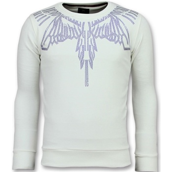 Kleidung Herren Sweatshirts Local Fanatic Eagle Glitter Rhinestones W Weiss