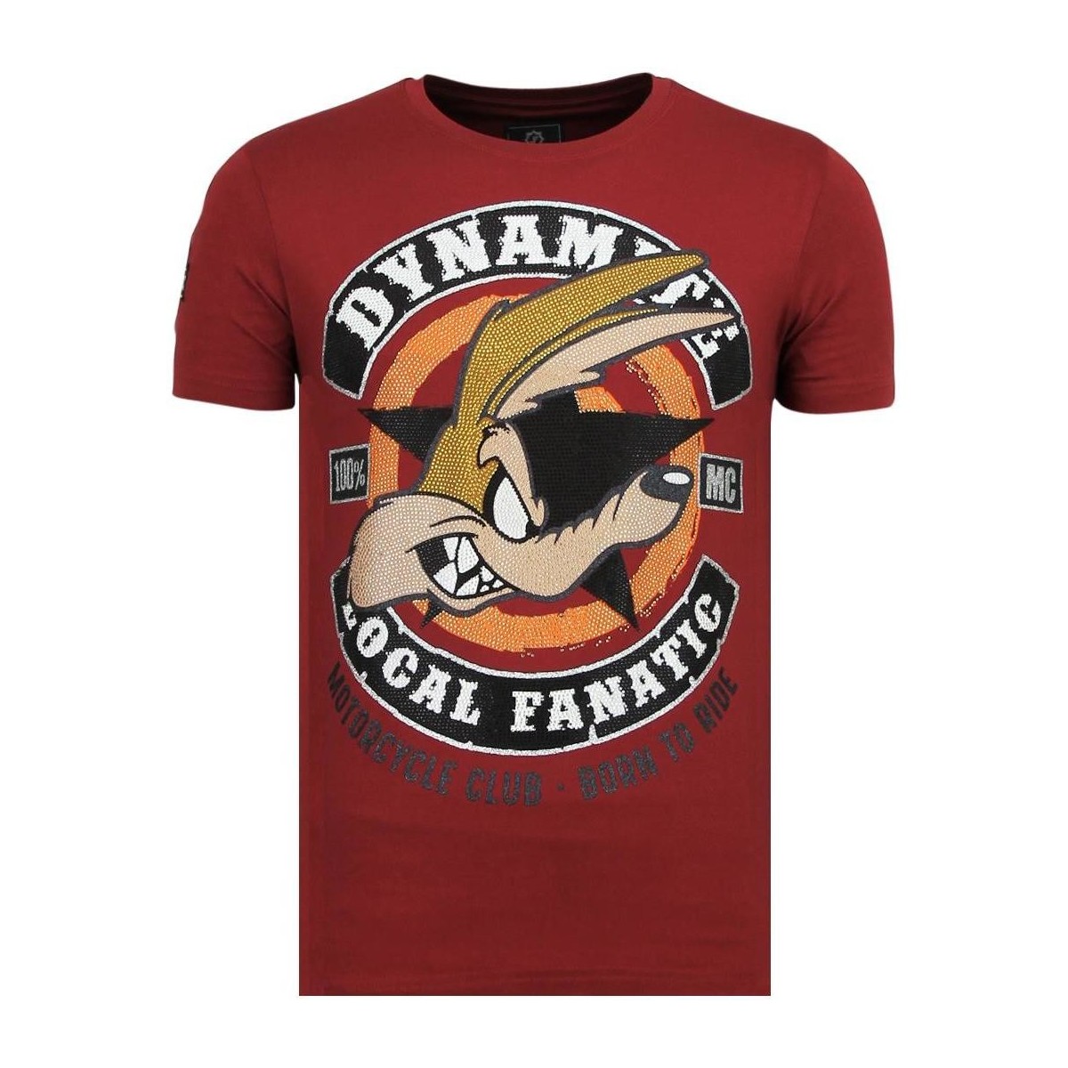 Kleidung Herren T-Shirts Local Fanatic Rhinestones Dynamite Coyote Nettes Rot