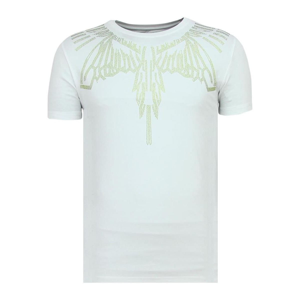Kleidung Herren T-Shirts Local Fanatic Eagle Glitter Rhinestones Shirt Mit Weiss