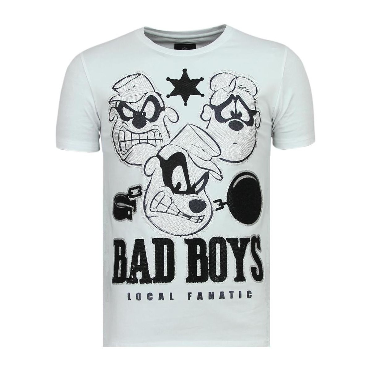 Kleidung Herren T-Shirts Local Fanatic Beagle Boys Rhinestones Shirt Mit Weiss