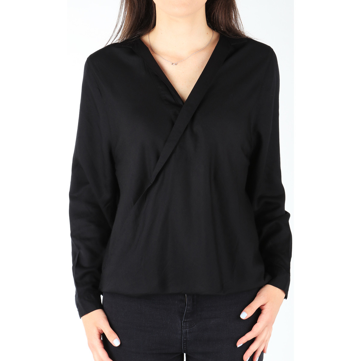 Kleidung Damen Hemden Wrangler Damenhemd  L/S Wrap Shirt Black W5180BD01 Schwarz