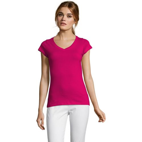 Sols MOON COLORS GIRL-camiseta mujer cuello pico -  100% algodón Violett