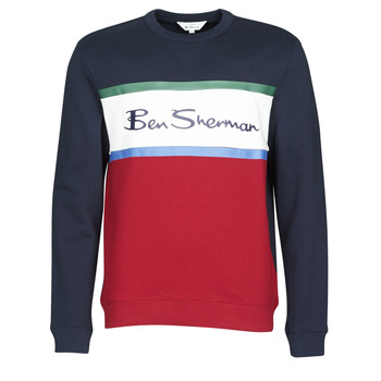Kleidung Herren Sweatshirts Ben Sherman COLOUR BLOCKED LOGO SWEAT Marine / Rot