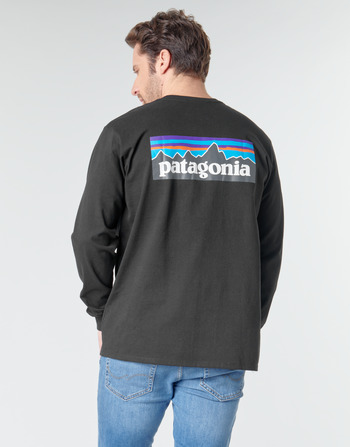 Kleidung Herren Langarmshirts Patagonia M'S L/S P-6 LOGO RESPONSIBILI-TEE Schwarz